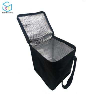 China Waterproof Custom Black Eco Foldable Canvas Insulated Cooler Bag For Caviar for sale