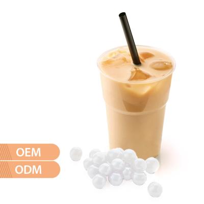 China Taiwan Lychee Coconut Jelly Fruit Popping Boba Bubble Tea Pearls Round for sale