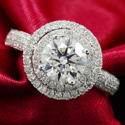 China 1 Carat Band Style Luxurious FASHIONABLE Sterling Silver Jewelry VS D Color Moissanite Starsgem Engagement Rings for sale