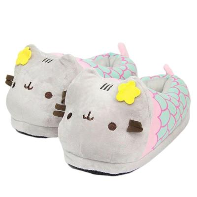 China Fashion Trend Bedroom Autumn And Winter Comfortable Cotton Cartoon Plush Toy Cat Women Slippers for sale