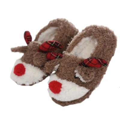 China Custom Made Christmas Fur Fashion Trend Logo Family Indoor Winter Warm Fluffy Slippers For Women for sale