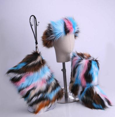 China Factory direct wholesale light fox fur fashion winter boots shoes for sale