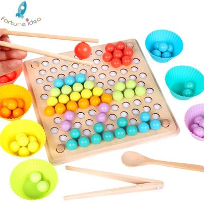 China Hands Brain Training Montessori Wooden Toys Funny Clip Beads Puzzle Board Early Educational Toys FIOJR278 for sale