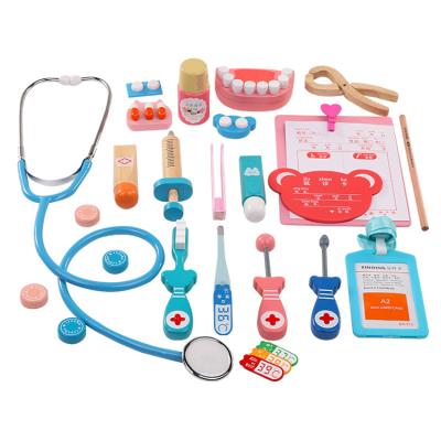 China ASTM F963 CPC Amazon First Play Wooden Preschool Set Developmental Hot Selling Doctor Pretend Toy FISSG201 for sale