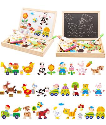 China Cartoon Toy EN71-1-2-3 Certificate Educational Jigsaw Magnetic Drawing Board Puzzle Toy Luckily for sale