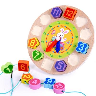 China Cartoon Clock Animal Game, Threading String Game and Matching Digital Block Toys for Toddler FIMG020 for sale