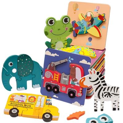 China Promotional Cartoon Toy Jigsaw Puzzle Wooden 3d Cube Made Of Grain Jigsaw Mat Wooden Jigsaw Puzzles Set for sale