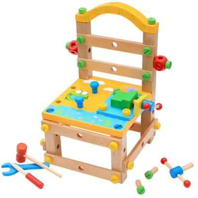 China Funny DIY Kids Wooden Nut Chair Tool Toy , Dismantling Toys Combo Set FIYDL012 for sale