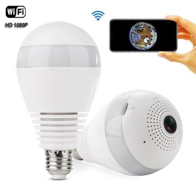 China NIGHT VISION LED light 1080p camera 360 degree home security wifi cctv fisheye lamp bulb panoramic ip camera for sale