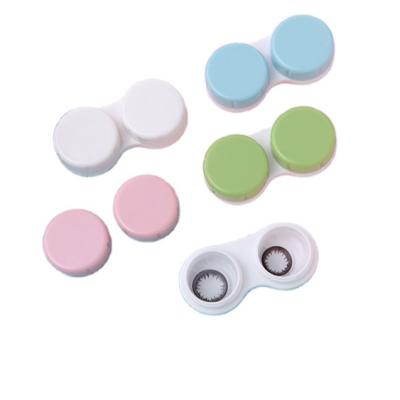 China Logo Contact Lens Partner Case Easy Carrying Colorful Portable Custom Lenses Care Case for sale