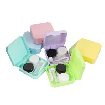 China Cute Easy Carry ABS Plastic Boxes Colored Contact Lens Packaging Eye Contact Lense Display Case Contact Lenses Boxes for sale