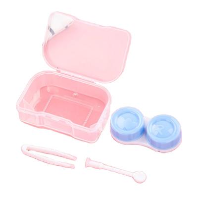 China Customizable Mini Contact Lenses Mate Boxes Contact Lens Solution Box Colorful Customizable Plastic Portable Contact Lens Cases for sale