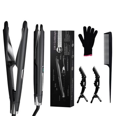 China Hotel Suttik Hy099 Professional Twisted Panel Flat Irons 5 Speed ​​Control 2 In 1 LCD Show Ceramic Women Hair Straightening Machine for sale