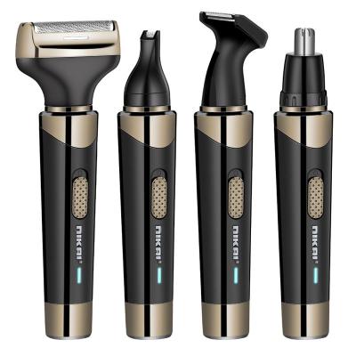 China Hotel Popular Design 4 Head Beard Hair Trimmer Kit Nose Eyebrow Trimmer Trimmer 4 in 1 Ear and Nose Hair Trimmer for sale