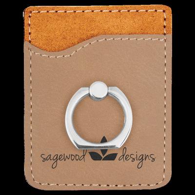 China Fashion Laserable Leatherette Phone Wallet with Metal Ring, Personalized Gift by Glowforge Laser Supplies CO2 Laser Supply for sale