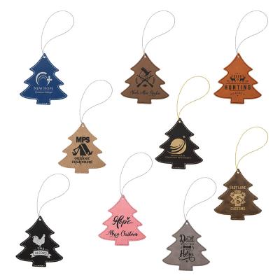 China Laserable Faux Leather Christmas Tree Ornament with String, Personalized Gift by Glowforge Laser Supplies CO2 Laser Supply for sale