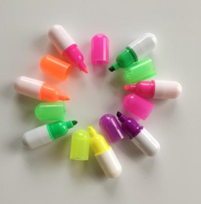 China Office & School Markers Pill Form Mini Highlighter Pens for sale