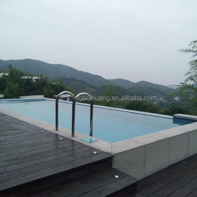 China Outdoor strong durable dark color strandwoven bamboo moso decking by pool for sale