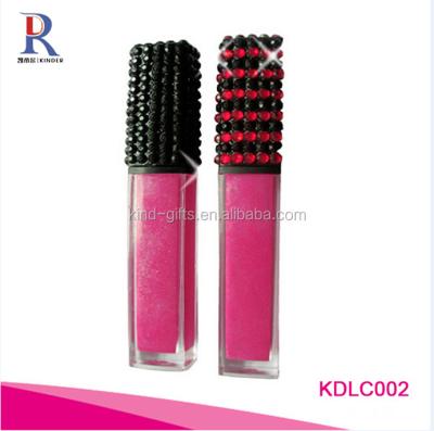 China Recyclable Plush New Luxury Bling Glitter Diamond Beaded Colorful Led Balm Lip Gloss Empty Tube for sale