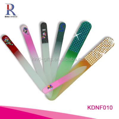 China Best-selling Eco-friendly Shiny Bling Rhinestone Nail Care Tools Bilateral Colorful Nail File for sale