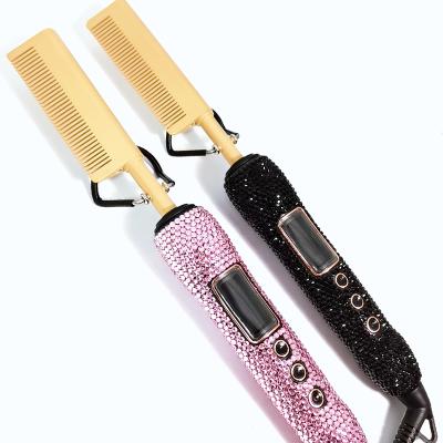 China Hot private label bling bling hair comb of new fashion style hair curling iron adjustable high heat for sale