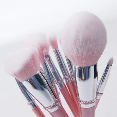 China Angular Blush High Quality Professional Makeup Brush Bling Bling Cosmetic Brush Set 8pcs for sale