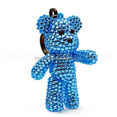 China Latest Design Crystal Bling Teddy Bear Key Chain Bling Crystal Studded Teddy Bear Keychain for sale