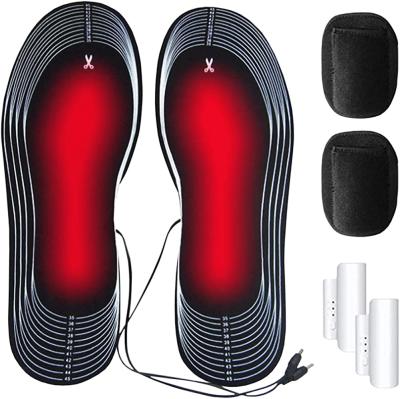 China EVA Cuttable Electric Heating Rechargeable Heated Insoles Washable Thermal Insoles Winter Outdoor Sports Heated Shoe Insoles for sale