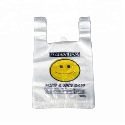 China Recyclable Customizable Smiley Face Shopping Bag Vest Fruit Vegetable Fruit Vegetable Bag High Quality Color Customized Plastic Bag for sale