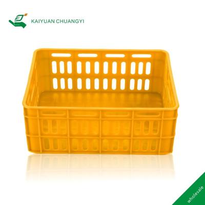 China Sustainable Yellow Universal Durable HDPE Plastic Basket for sale