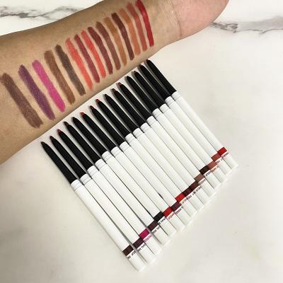 China NEW Custom Hot Sale Waterproof High Quality Durable Private Label White Tube Colors Lipliner Pencil Lip Liner Make Up for sale