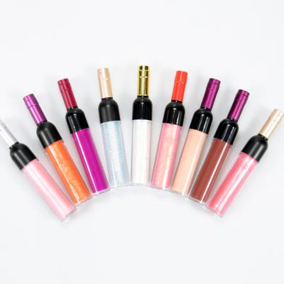 China Wholesale Waterproof 5ML Red Wine Bottle Shaped Lip Sticks Tube DIY Lip Gloss for sale