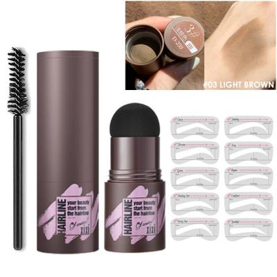 China One Step Wholesale Waterproof Long Lasting Eyebrow Powder Makeup Eyebrow Stamp Shaping Kit With 10 Reusable Eyebrow Stencils for sale