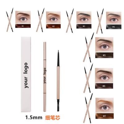 China New 7 Colors Double Head Eyebrow Pencil Waterproof Tensing Thin Eyebrow Pencil Vegan Automatic Natural Waterproof Private Label Thin for sale