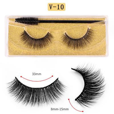 China 1Pair Waterproof Natural False Eyelashes Volume Lash Artificial Eyelash Extensions V Series for sale