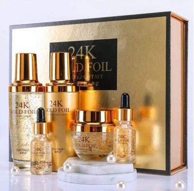 China OEM Beauty Product 24k Gold Skin Care Face Whitening Cream Set Anti Aging Skin Care Brightening Set for sale