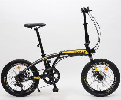 China Popular 20inch Folding Alloy Steel Street Bike Black City Bike Outdoor Foldable Bike Bicycle For Sale for sale