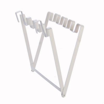 China Multifunctional Stainless Steel Trash Bag Holder Door Back Type Stored For Kitchen Hook Hang Foldable Trash Rack for sale