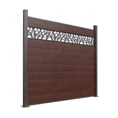 China Outdoor Privacy Panel Wpc House Fence Designs Easily Assembled Compound Wpc Fencing Trellis Antifading No Deformation DIY Fence Panel for sale