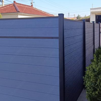 China Easily Assembled Outdoor Aluminum Barrier Panels Wood Plastic Compound UV Fence 2023 Post wpc Garden Buildings Easily Assembled for sale