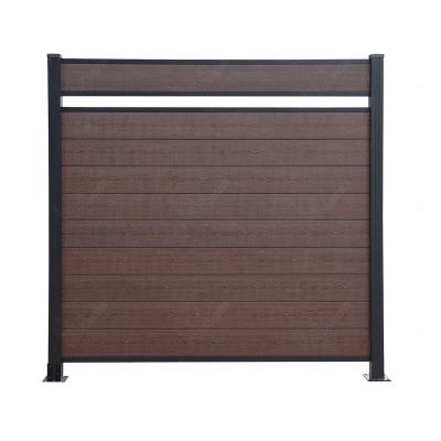 China Small Yards Easily Assembled Top Wooden Plastic Composite Fence Manufacturers DIY Wood Plastic Fence for sale