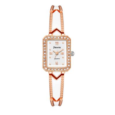 China Water Resistant Women Fashion Quartz Watch Jusen Women Bracelet Watches Rectangle Luxury Ladies Crystal Stainless Steel Wrist Watch for sale