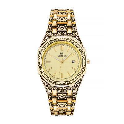 China Full calendar designer quartz watch men 2022 fashion unique waterproof vintage casual vintage wristwatch gift classic luxury gold men for sale