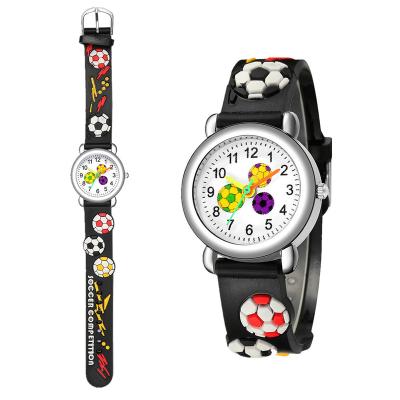 China 3D Water Resistant Cartoon Fashion Silicone Football Kids Watch Children Boys Girls Students Quartz Wristwatches Relogio Clock for sale