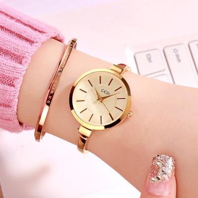 China Water Resistant EDI Simple Gold Watches For Top Women's Fashion Women's Large Dial Clock Wristwatch Watch for sale