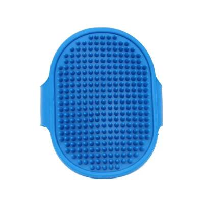 China Viable Wholesaler Silicone Pet Grooming Brush For Bathing Massage Brush Shampoo Rubber Comb With Adjustable Ring for sale