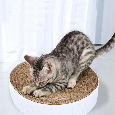 China 2022 New Wholesale Stocked Paw Grinding Corrugated Cat Scratcher Cat Scratching Lounge Bed With Catnip for sale