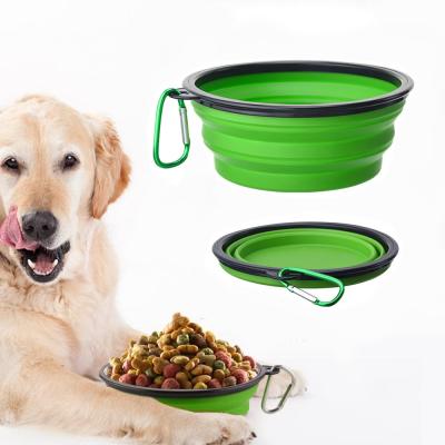 China Collapsible Outdoor Portable Silicone Bowl Stored Dog Food Dog Bowl for sale