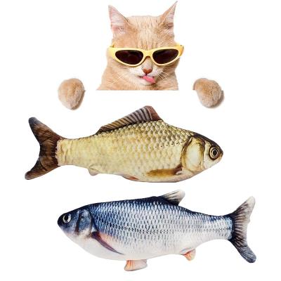 China Simulation 3D Printing Stocked Pets Mint Fish Chew Toys Plush Catnip Fish Cat Toy For Cats Play for sale