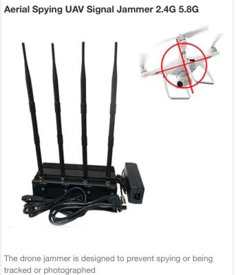 China 40M UAV Jammer Aerial Spying UAV Signal Jammer 2.4G 5.8G for sale